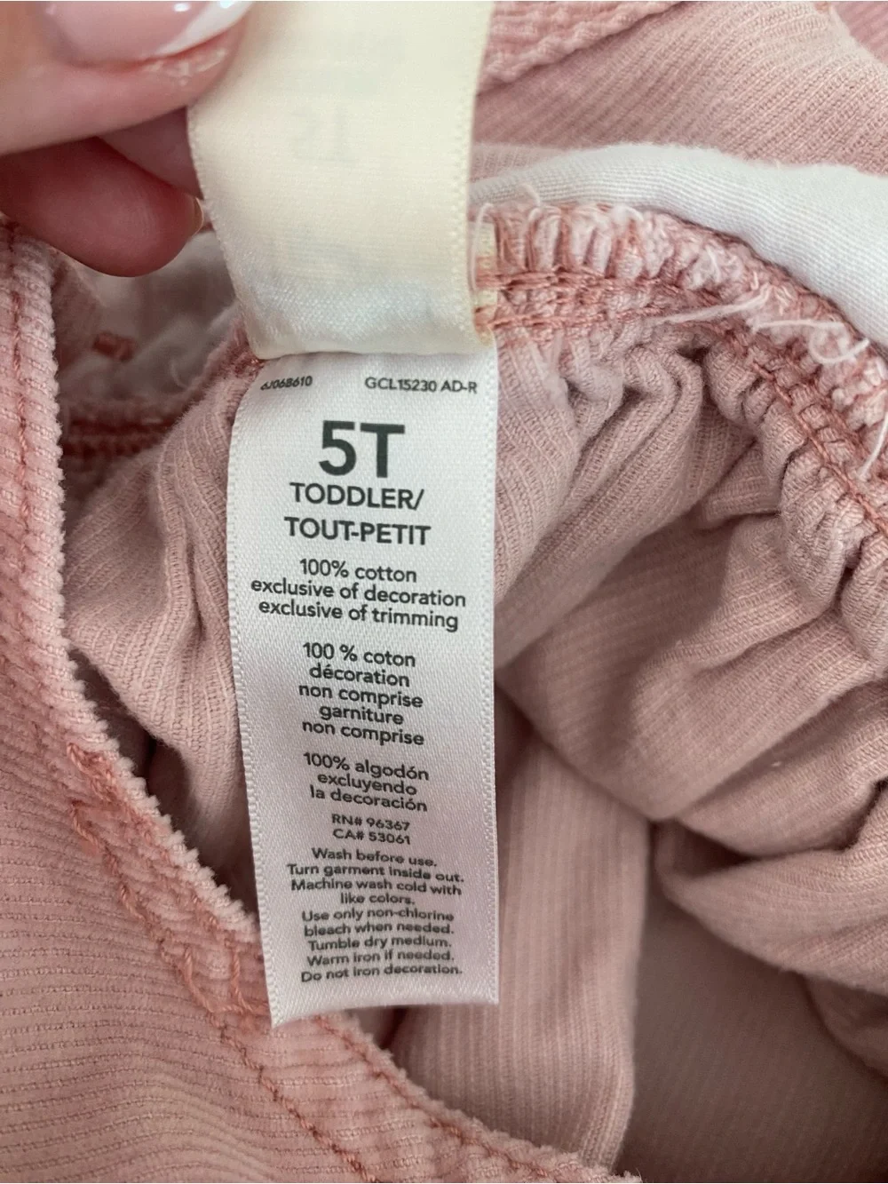 OshKosh B'gosh y2k Pink vestbak Corduroy Overall Jumper Dress Girls 5T